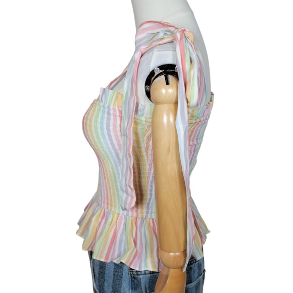 Anthropologie Yumi Kim Rainbow Smocked Fairy Tank XXS Y2K Festival Cottagecore - Picture 4 of 8